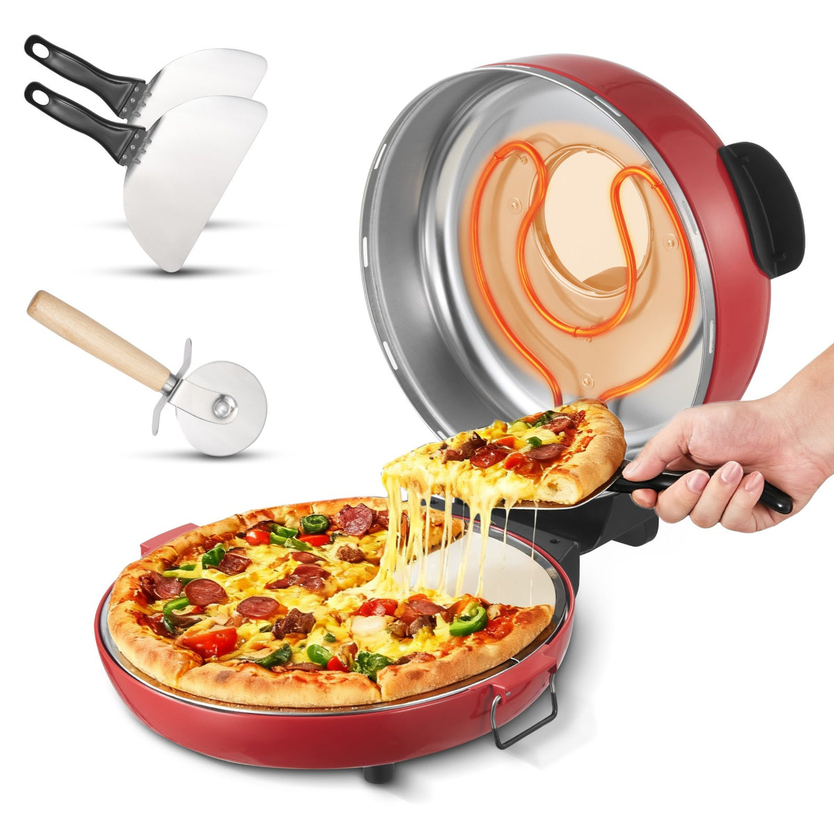 14-inch electric countertop pizza oven – official CJ product photo 1