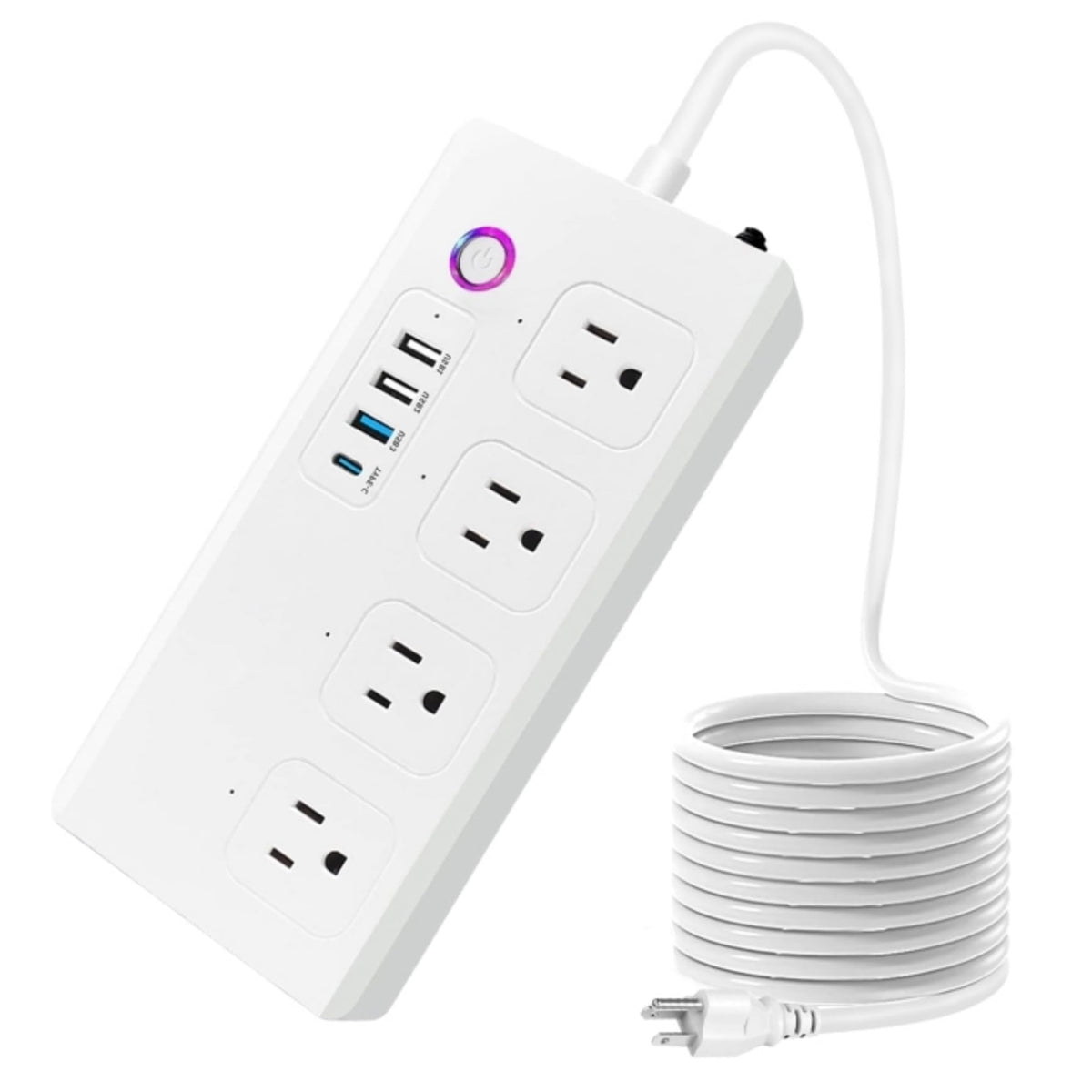 Zigbee Smart Power Strip – 4 Smart Outlets + USB-C | Alexa & Google Home