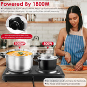 Portable dual-burner infrared electric cooktop – CJ supplier product photo 5
