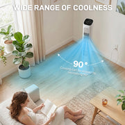 36-inch white oscillating tower fan with remote – original CJ product photo 6