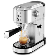 Silver 20-bar espresso machine with pressure gauge – official CJ supplier photo 3