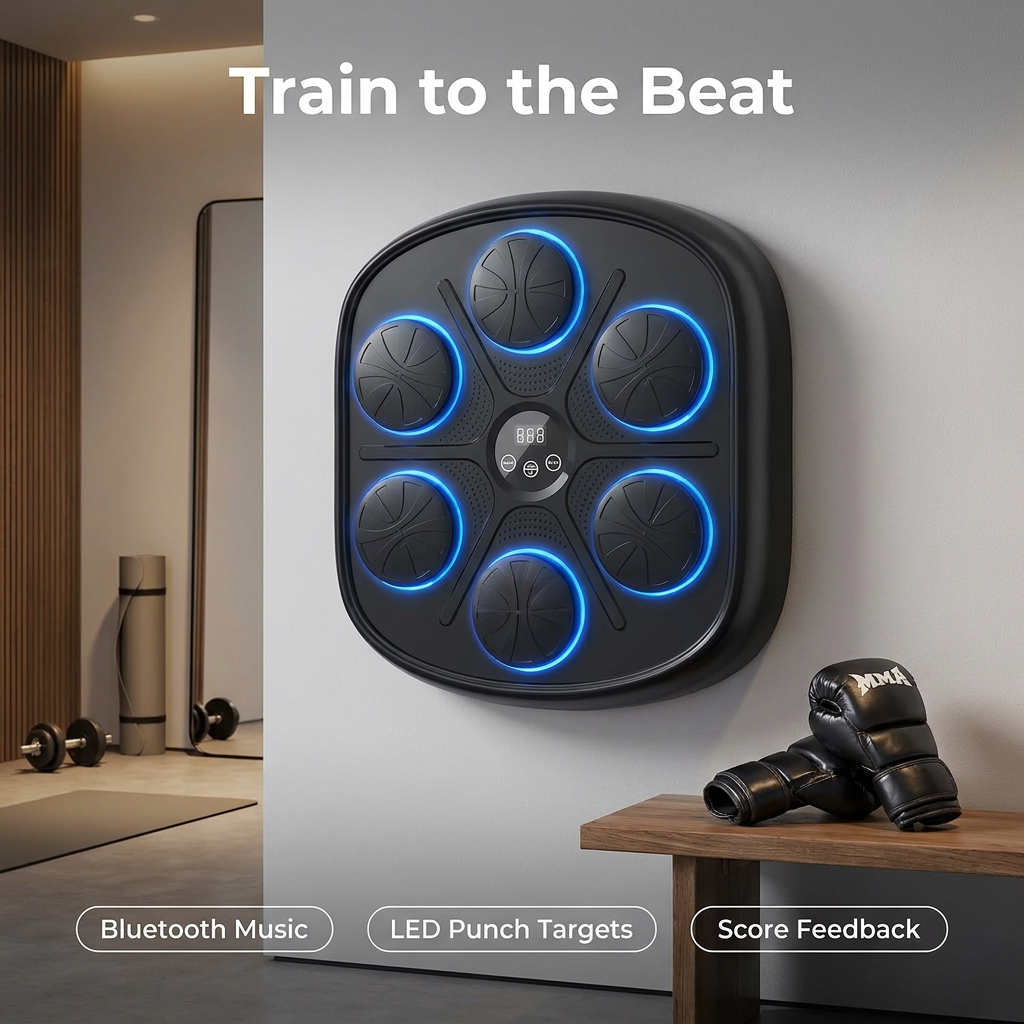 Smart Music Boxing Machine Bluetooth music and LED target features