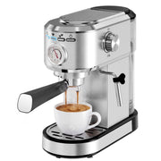 Silver 20-bar espresso machine with pressure gauge – official CJ supplier photo 4