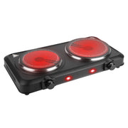 Portable dual-burner infrared electric cooktop – CJ supplier product photo 1