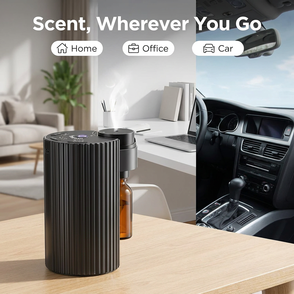 Portable waterless diffuser for home office or car