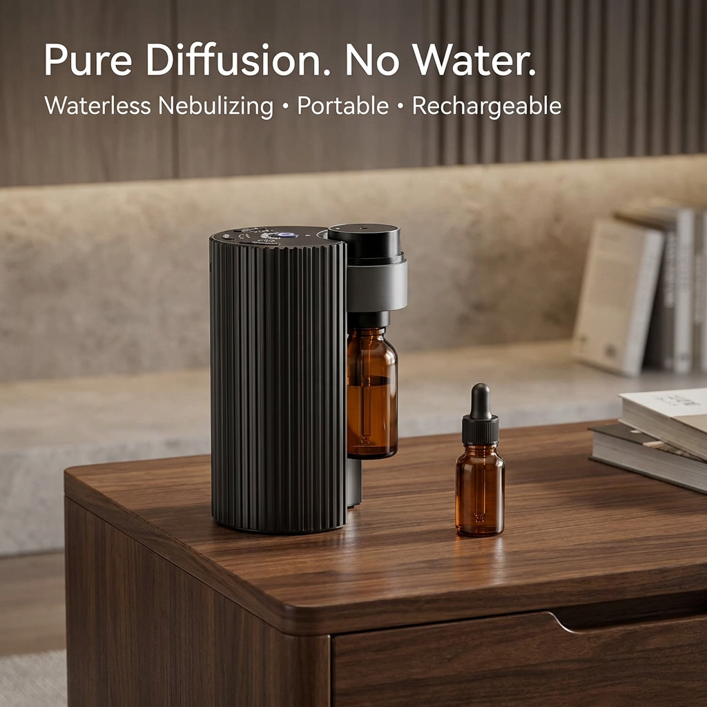 Portable waterless nebulizing diffuser lifestyle image